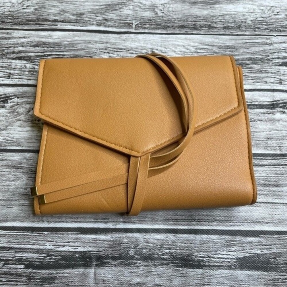 Glass Ladder & Co Katherine Tech Organizer Roll Vegan Leather Brown